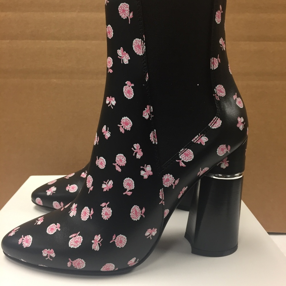 3.1 Phillip Lim Black/Pink Floral Leather Boots